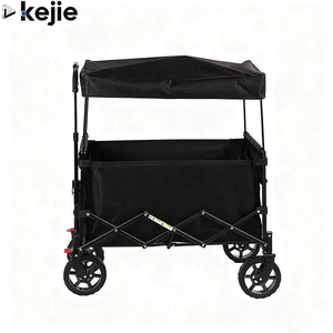 Folding Mesh Camping Trolley Cart <b>Iron</b> Pipe Frame Outdoor Large Capacity Waterproof Four-Wheel Wagon Roof OEM Platform - Product Image 1