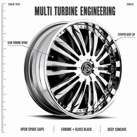 Jantes XINLAI forgées multi-rayons coniques 20 21 22 pouces 5x127 chromées à fond profond pour Jeep Grand Cherokee SUV Show Build