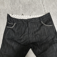 Pantalon en jean délavé personnalisé par le fabricant, coupe droite et ample, avec patchs, pour homme
