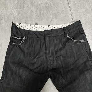 Manufacturer Custom Faded Wash Print Denim Pants Straight Baggy Denim Jeans Wash Patch Men Trousers - Product Image 3