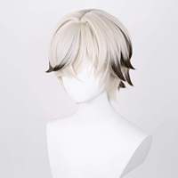 Vente en gros courte perruque blonde Cosplay synthétique Anime perruques cheveux courts garçon perruque