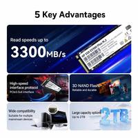 SSD NVMe M.2 PCIe 3.0 Gen 3x4 2280 Internal Solid State Drive SLC Cache 3D NAND TLC hingga 3000MB/s Kompatibel dengan Laptop dan PC