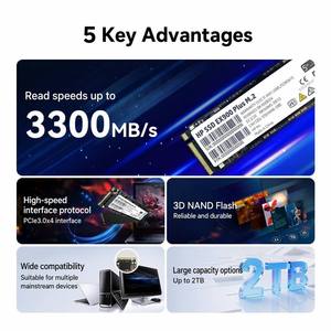 SSD NVMe M.2 PCIe 3.0 Gen 3x4 2280 Internal Solid State Drive SLC Cache 3D NAND TLC hingga 3000MB/s Kompatibel dengan Laptop dan PC - Product Image 2