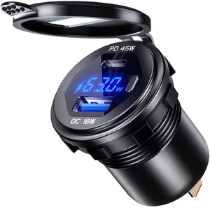 45W USB-C +18W QC3.0 ซ็อกเก็ตกันน้ำ |   โวลต์มิเ<span class=keywords><strong>ต</strong></span>อร์<span class=keywords><strong>แบ</strong></span>บ LED และสวิ<span class=keywords><strong>ต</strong></span>ช์สำหรับยานพาหนะ <span class=keywords><strong>12</strong></span>/24V - Product Image 1