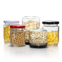 Bocal d'emballage alimentaire de salsa en verre rond transparent de 12oz 16oz avec couvercle à cosse de 82mm