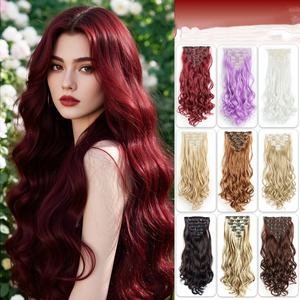 Vague profonde <span class=keywords><strong>cheveux</strong></span> synthétiques résistant à la chaleur brun clair <span class=keywords><strong>gris</strong></span> <span class=keywords><strong>blond</strong></span> femmes Extension de <span class=keywords><strong>cheveux</strong></span> postiches ensemble Clip dans les <span class=keywords><strong>cheveux</strong></span> ombrés - Product Image 4