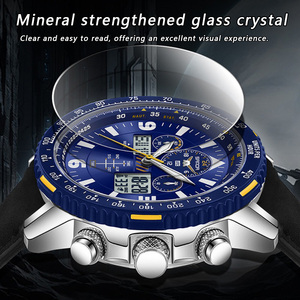 SANDA 6362 Montre-bracelet électronique à double affichage pour hommes, montre multifonctionnelle avec fonction compte à rebours et fonction lumineuse - Product Image 3