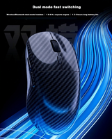 Mouse Gaming Nirkabel Serat Karbon Tri Mode 2.4G Bluetooth 5.2 Isi Ulang, Mouse Gaming Berkabel untuk Laptop