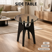 Table basse moderne en verre trempé carré avec rangement, design décoratif pour salon, meuble multifonctionnel pour la maison