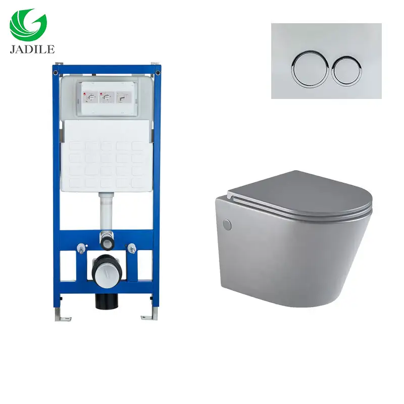 Modern Sanitary Ware Ceramic Bathroom One Piece Slow Close Seat Cover Rimless Wc Toilet Wall Hung Toilet