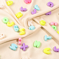 Colorful Pastel Cartoon Large Bubble Letras Chunky Letter Large Hole Plastic Alphabet Beads