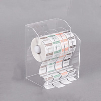 Distributeur d'étiquettes réglable en acrylique transparent, support de rouleau d'étiquettes, distributeur de stickers, support de rouleau de stickers, support de 3 disques pour autocollants