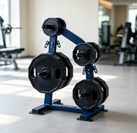 Support de rangement commercial en acier robuste pour plaques de poids et barres d'haltères, accessoires de fitness