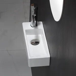 Di piccole dimensioni Mini parete appeso stretto lavabo rettangolare lavabo angolo porcellana lavabo arte lavabo bagno in ceramica lavandini