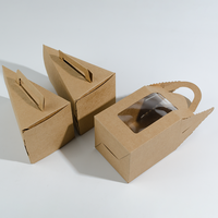 Vente en gros Boîte d'emballage de gâteau au chocolat en papier kraft avec fenêtre transparente mini cheesecakes pour pâtisserie macarone