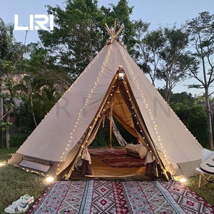 Grande tente <span class=keywords><strong>tipi</strong></span> familiale de luxe pour 8 personnes, tente de camping pyramidale, fabrication de tentes à vendre - Product Image 2