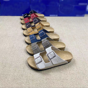 Sandalias Planas Casuales de Corcho Milano con Doble Correa Ajustable y Hebilla, Estilo Berk, Color Azul PU, para Hombre, Marca Boken Arizonas - Product Image 6