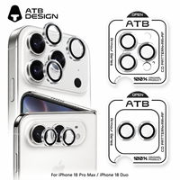 Protection d'objectif d'appareil photo ATB 3D anti-rayures AR+AF en verre trempé pour iPhone 17 18 Pro Max 18 Duo