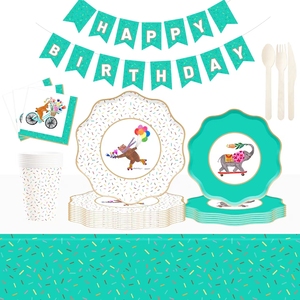 Platos y Servilletas para Fiesta de Cumpleaños DAMAI, Decoraciones para 8 Personas, Juego de Vajilla con Temática Animal para Fiesta de Cumpleaños - Product Image 3