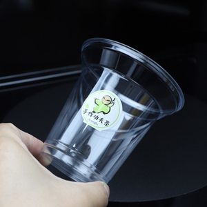 Plastic Vasos Desechables 12 Oz-92 Mm PET Disposable Custom Plastic Cups In Stock Takeaway Coffee Yogurt Juice Cups Vasos Desechables Clear Cups With Lid