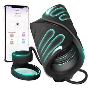 Mainan Seks Elektrik 3-in-1 Bentuk Cangkir Pesawat dengan Fungsi Getar, Kontrol Jarak Jauh via Aplikasi Pintar, Silikon, 2 Cincin, Cangkir Masturbasi Pria - Product Image 1