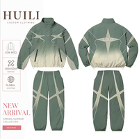 Ensemble pantalon large et coupe-vent menthe à séchage rapide, color block personnalisé, collection automne 2026 Huili pour hommes - Fournisseur ODM OEM
