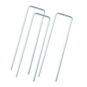 Piquets de sol en acier galvanisé en forme de U pour pelouse, serre, verger, prévention des parasites, tente extérieure, clous pour film de protection - Product Image 1