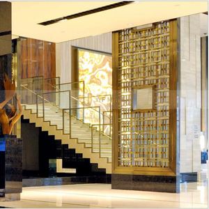 EX330 Modern Laser Cut Custom <b>Decorative</b> Metal <b>Screen</b> Dividers PVD Coating Stainless Steel Foldable Multifunctional Interior - Product Image 6