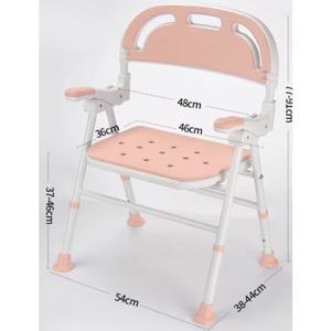 Wall Mounted Shower Folding Chair, Fold Down Bath Seat Safety, 350lb Shower Stool Collapsible for Senior Elderly Adults Disabled - Product Image 2