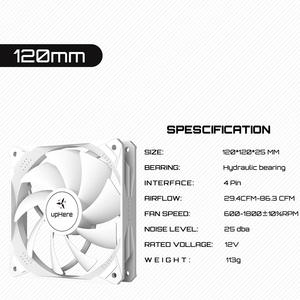 <span class=keywords><strong>Ventilador</strong></span> de PC <span class=keywords><strong>upHere</strong></span> de 120 mm PWM, <span class=keywords><strong>ventilador</strong></span> de caja, <span class=keywords><strong>ventilador</strong></span> de refrigeración silencioso para juegos de escritorio, <span class=keywords><strong>ventilador</strong></span> de PC de 4 pines - Product Image 6