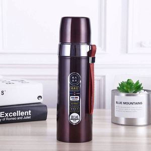 Modern Design Stainless Steel Vacuum Flask <b>Double</b> <b>Wall</b> Insulated Travel Bottle With Rope 304 Grade Metal - Product Image 4