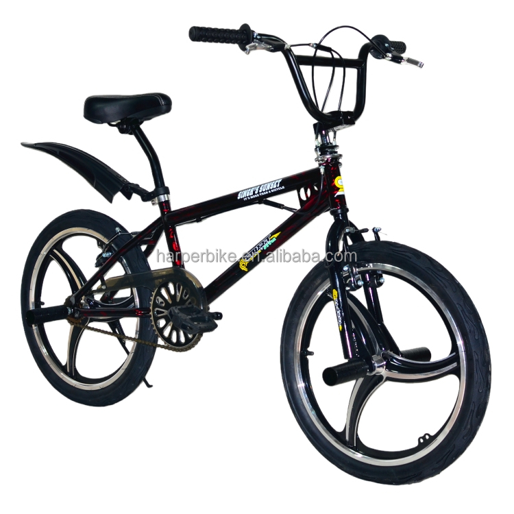 カラフルな20インチフリースタイルBMX自転車、アルミ一体型ホイール