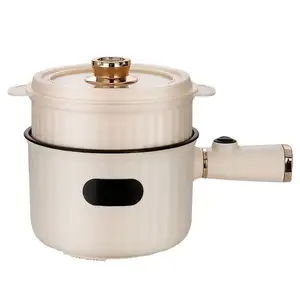 ポータブル電気調理鍋1.8リットル家電炊飯器蒸し器付きポータブル鍋ポータブル鍋
