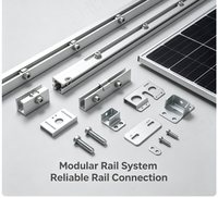 Connecteur de rail solaire en alliage d'aluminium anodisé pour le montage de panneaux solaires sur toit et au carport