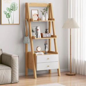 <b>Solid</b> <b>Wood</b> Multi Tier Bookshelf 3 Tier Floor Standing Storage Rack Space Saving <b>Bookcase</b> For Study Room Home Office - Product Image 3