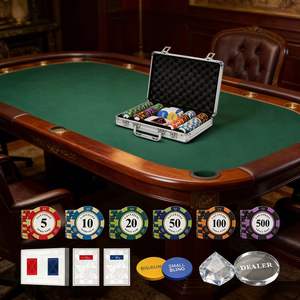 Lot de jetons de poker professionnels en gros <span class=keywords><strong>Monte</strong></span> <span class=keywords><strong>Carlo</strong></span>, jetons de casino en argile personnalisables 40 mm, valeur personnalisable, pour <span class=keywords><strong>salle</strong></span> de poker, 100 pièces - Product Image 1