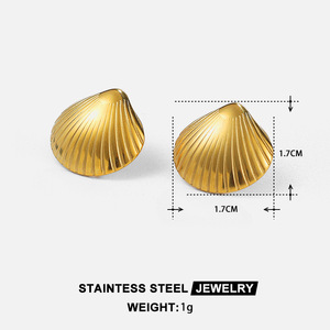 Pendientes de Acero Inoxidable Resistentes al Agua para Playa, con Diseño de Concha, Estrella de Mar, Borla y Perla, Bañados en Oro de 18K - Product Image 5