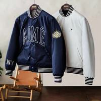 Veste d'université personnalisée en satin pour hommes Vol Atlanta 80s 90s Style Starter Letterman Veste en soie brodée style collège