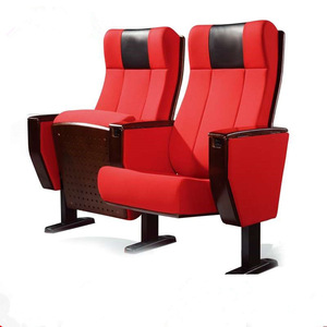 Vente en gros de chaises auditorium d'église à bras rouges chaise d'église empilable rembourrée pour église - Product Image 1