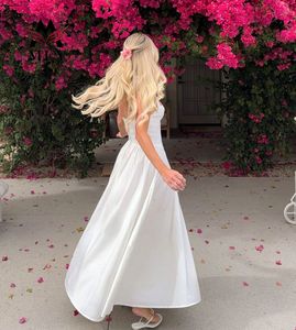 Summer Casual Boho Tie Sleeveless square Neck Beach Cover up Dress White <span class=keywords><strong>a</strong></span> Line Vaction Beachwear - Product Image 5