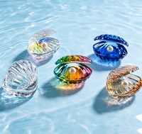 Accessoires de bijouterie en coquillages de cristal de luxe, coquillages de mer à la mode avec perles, décoration de table, artisanat en cristal pour cadeau de la Saint-Valentin