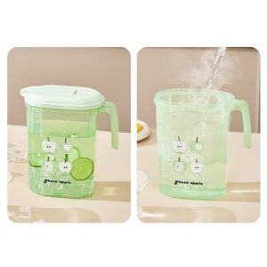 Cute Plastic Water Pitcher <b>with</b> Spout Leak-Proof Water Milk Juice Beverage Drinking Pitcher Jug <b>with</b> <b>Flip</b> <b>Top</b> Lids Household - Product Image 4