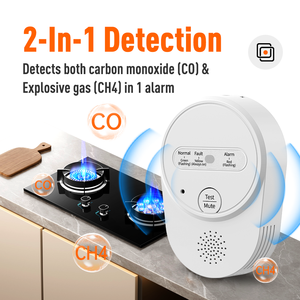 Detector de Gas Portátil de un Solo Gas, Diseño Nuevo de Bosean, ABS, <span class=keywords><strong>CO</strong></span>, CH4, Alarma de Gas Personal con Cable para Uso Doméstico - Product Image 1