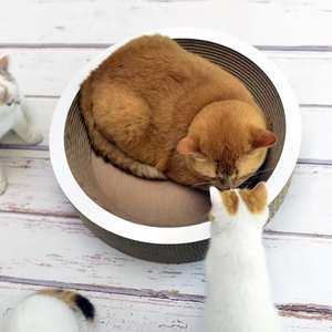 Großhandel langlebige runde Wellpappe Katzen bäume & Scratcher <span class=keywords><strong>Cat</strong></span> Lounge Bett & Kratz schale - Product Image 3
