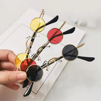 Lunettes de soleil à verres colorés, montures de lunettes haut de gamme, lunettes pour femmes, style hip-hop, photographie de rue, petites lunettes de soleil rondes pour garçons d'honneur