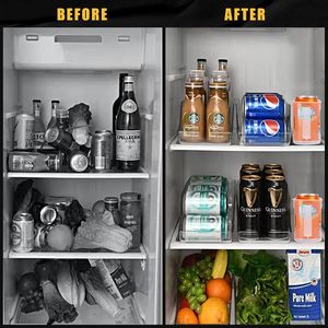 <b>Kitchen</b> Transparent Acrylic Injection Molded PET Stackable Refrigerator <b>Storage</b> Organizer <b>Box</b> Bins Drink Soda Can Dispenser - Product Image 3