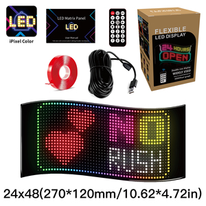 Écran LED matriciel flexible personnalisé 24x48, affichage Android 5V, compatible universellement pour pare-brise de camion/voiture et vitrines de magasins - Product Image 2