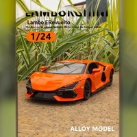 Nouvelle voiture de sport Aventador en alliage O 1:24 avec fonction de pulvérisation, son, lumière et effets audio à propulsion par recul, et fenêtre.