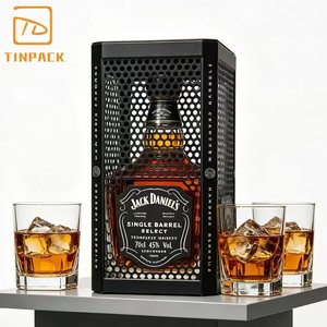 Caja de Metal Negra de Alta Gama Personalizada con Logotipo Impreso para Whisky, <span class=keywords><strong>Vodka</strong></span> y Tequila, Envase de Metal para Vino, para Regalos de Lujo - Product Image 6