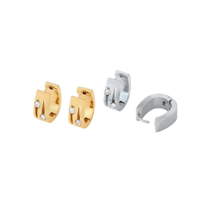 Pendientes Angelina Huggie de Oro y Plata, Acero Inoxidable, Cristal, Engaste de Bisel con Pedrería, Joyería de Moda para Mujer, 6mm, Uso Diario - Product Image 4